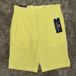 Vineyard Vines Yellow Tailored Cotton Blend Shorts